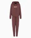 Ea7 Asv Tracksuit In Stretch Organic Cotton And Modal, With Logo Studs In Brown
