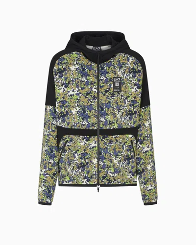 Ea7 Asv Visibility Hooded Sweatshirt In An Organic Cotton Blend