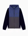 Ea7 Athletic Colour Block Hooded Sweatshirt In Nylon And Viscose Blend