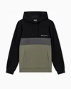 Ea7 Athletic Colour Block Hooded Sweatshirt In Nylon And Viscose Blend