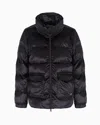 Ea7 Athletic Velour Padded Bomber Jacket In Black