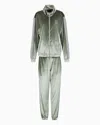 Ea7 Athletic Velour Technical-fabric Tracksuit In Green