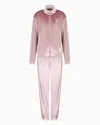 Ea7 Athletic Velour Technical-fabric Tracksuit In Pink