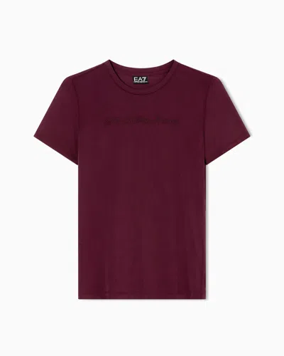 Ea7 Athletic Velour Viscose-blend Crew-neck T-shirt