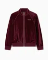 Ea7 Athletic Velour Zip-up Sweatshirt In Stretch Chenille