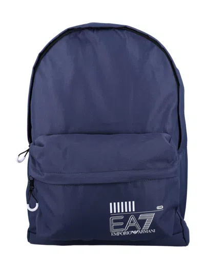 Ea7 Backpack With Logo In Navy