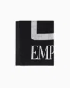 Ea7 Beach Towel In Absorbent Terry Cotton In Black