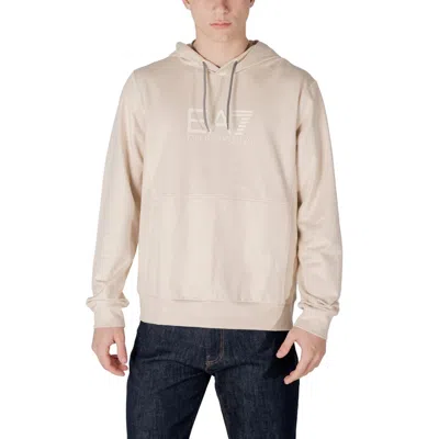 Ea7 Beige Cotton Hoody In Neutral