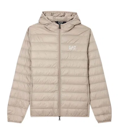 Ea7 Beige Hood Jacket In Multi
