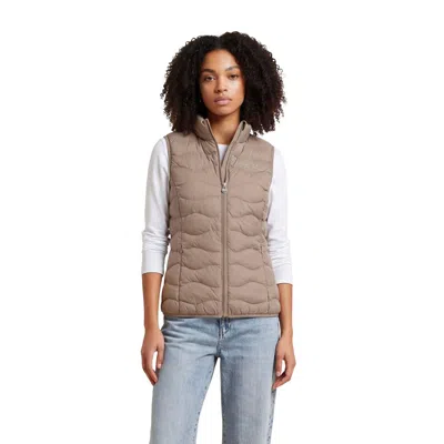 Ea7 Beige Polyester Sleeveless Jacket In Brown
