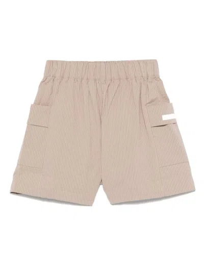 EA7 BEIGE STRIPED SHORTS