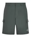 Ea7 Ventus7 Technical Fabric Cargo Shorts In Black