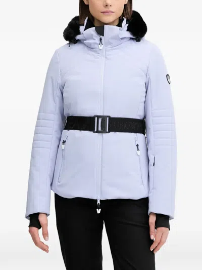 Ea7 Belted Hooded Ski Jacket In Blue