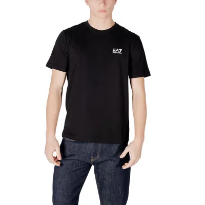Ea7 Logo-print Cotton T-shirt In Black
