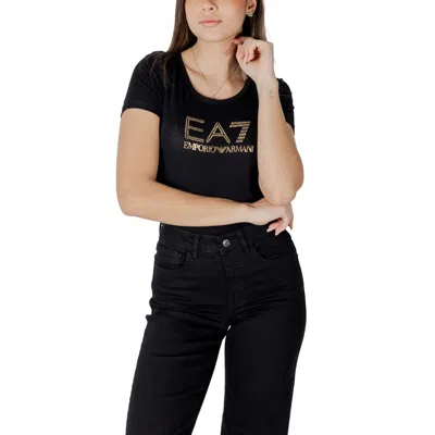 Ea7 Bicolor Modal T-shirt In Black