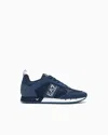 Ea7 Black And White Laces Sneakers In Blue