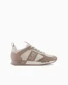 Ea7 Black & White Suede Sneakers In Brown