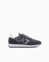 Ea7 Black And White Vintage Sneakers In Navy Blue