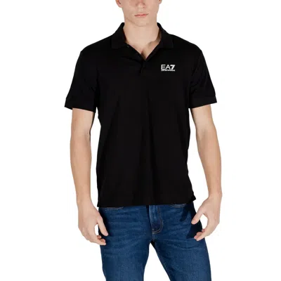 Ea7 Black Cotton Polo Shirt