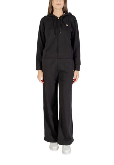 EA7 WOMEN BLACK COTTON SOLID ACTIVEWEAR, XL LUXURY ACTIVEWEAR FOR WOMEN DARVEYS