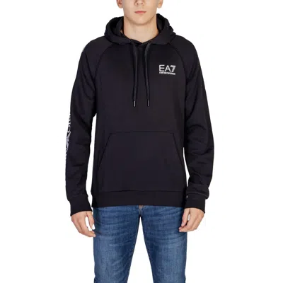Ea7 Logo-detail Hooded Sweatshirt In Black
