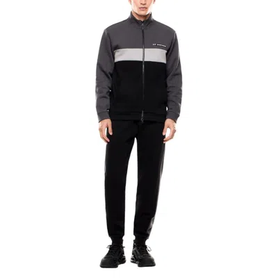 Ea7 Black Cotton Sweatsuit In Multi