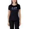 Ea7 Black Cotton T-shirt In Black
