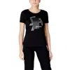 Ea7 Black Cotton T-shirt In Black