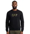 Ea7 Black Crew Neck Sweatshirt In Black