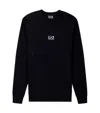 Ea7 Black Crew Neck Sweatshirt In Multi