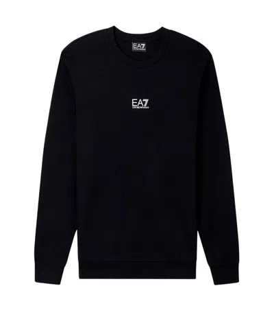 Ea7 Black Crew Neck Sweatshirt In Multi