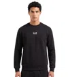 Ea7 Black Cotton Sweatshirt In Black