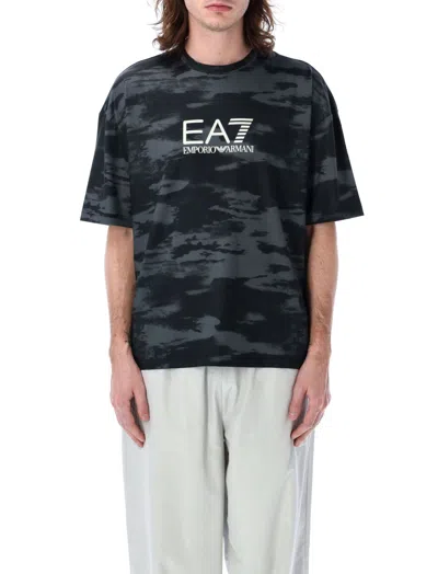 EA7 BLACK LOGO CREWNECK T-SHIRT