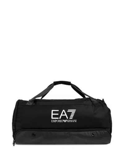 EA7 BLACK LOGO DUFFLE BAG