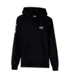 Ea7 Logo-print Drawstring Hoodie In Black