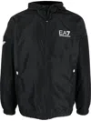 Ea7 Black Logo Jacket In Black