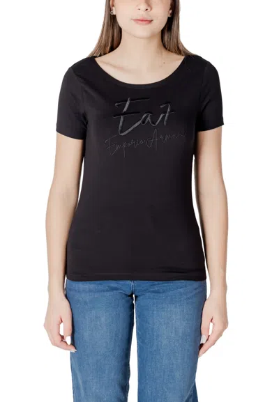 Ea7 Black Logo Round Neck T-shirt
