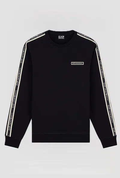 Ea7 Black Men's Crew Neck Sweatshirt