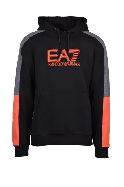 Ea7 Black Panel Hooded Sweatshirt