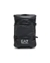 Ea7 Black Polyestere Trolley With Extendable Handle And Internal Dividers In Blue