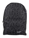 Ea7 Black Printed Backpack In Black