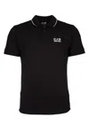 Ea7 Black Regular Fit Polo In Black