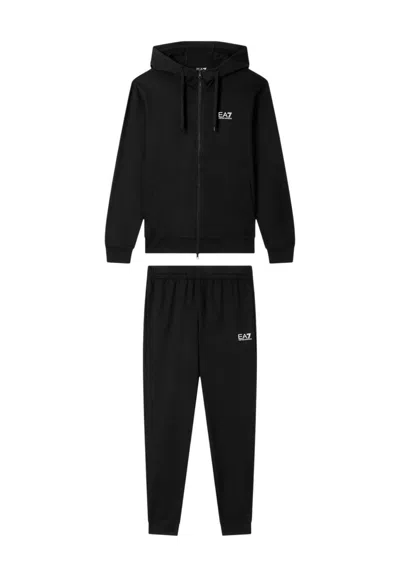 Ea7 Black Regular Logo Tracksuit