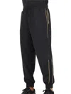 Ea7 Black Vertical Stripes Polyester Tracksuit In Black