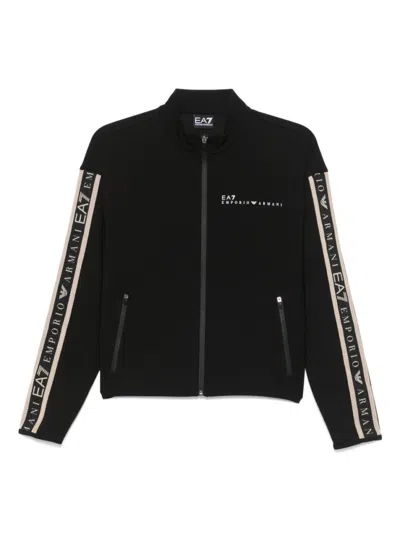 Ea7 Black Zipped Track Jacket