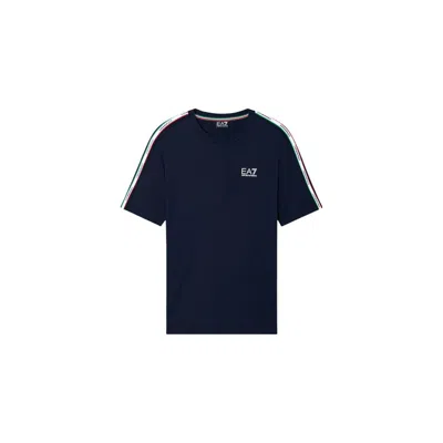 Ea7 Blue Cotton Sportswear In Black
