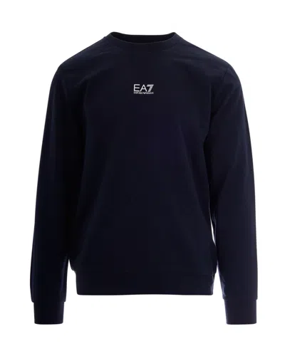 Ea7 Blue Logo Crew Neck Sweatshirt In Multi