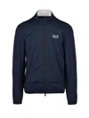 Ea7 Blue Lycra Polyamide Elastane Zip Sweatshirt In Black