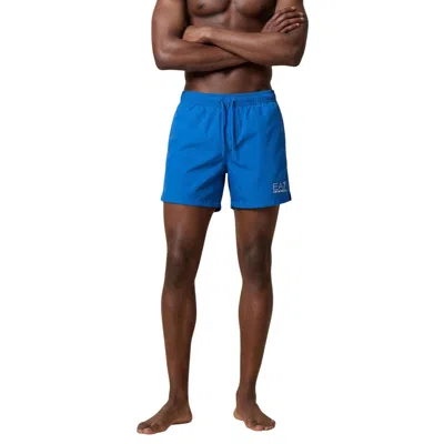 Ea7 Blue Polyester Swim Shorts