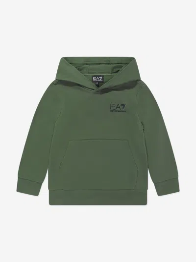 Ea7 Kids' Boys Logo Hoodie In Green